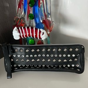 Black Studded Vintage Oversized Clutch